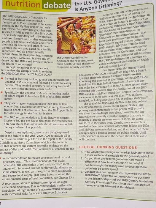 Nutrition Debate The U S Gove Is Anyone Listening A Further Concern Is The Potential For Conflicts Of Interest To Aris 1