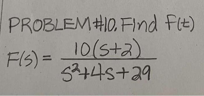 Problem 10 Find F T F S 10 5 2 5 45 29 1