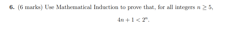6 6 Marks Use Mathematical Induction To Prove That For All Integers N 5 4n 1 2 1