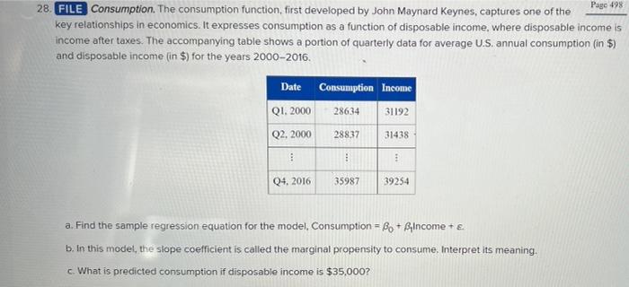 28 File Consumption The Consumption Function First Developed By John Maynard Keynes Captures One Of The Page 498 Key 1