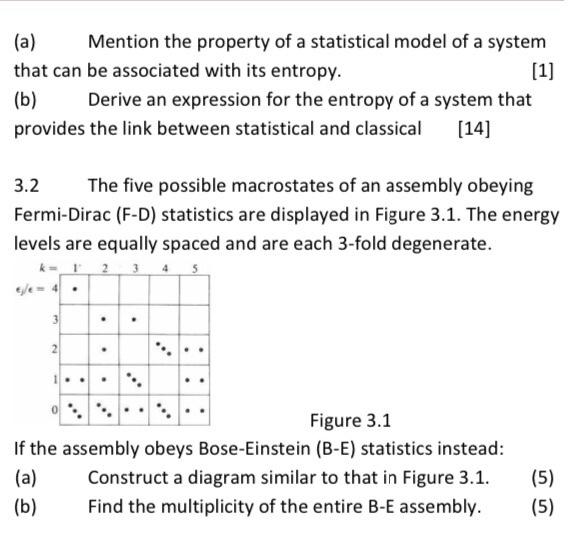 A Mention The Property Of A Statistical Model Of A System That Can Be Associated With Its Entropy 1 B Derive An E 1