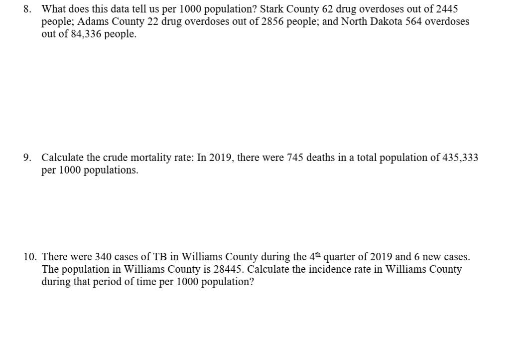 8 What Does This Data Tell Us Per 1000 Population Stark County 62 Drug Overdoses Out Of 2445 People Adams County 22 D 2