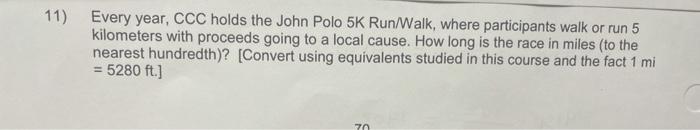 11 Every Year Ccc Holds The John Polo 5k Run Walk Where Participants Walk Or Run 5 Kilometers With Proceeds Going To 1