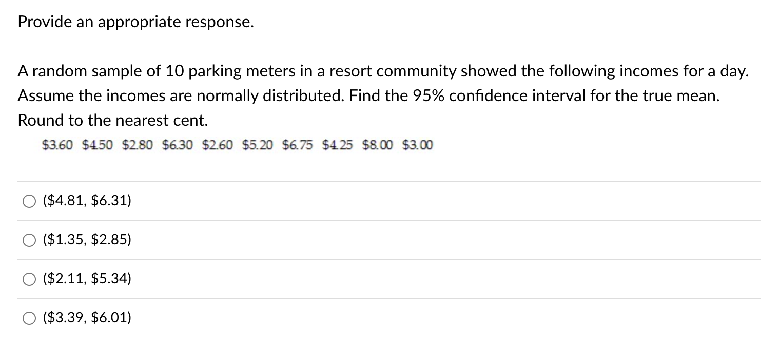 Q10 Answer All The Following Questions A C Based On Your Confidence Interval Can You Say That The Mean Average Parkin 1