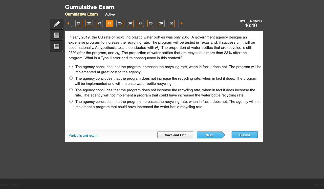 Evious Activity Cumulative Exam Cumulative Exam Active Time Remaining 21 22 23 24 25 26 27 28 29 30 46 40 In Early 2019 1