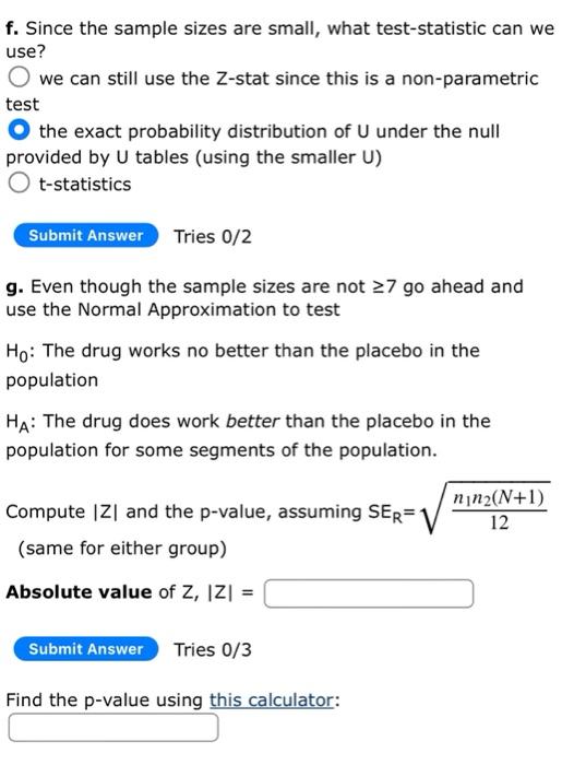 Wmw Rank Sum Test Question 1 Alzheimer Drug A Randomized Double Blind Test Was Done To Test The Effectiveness Of A Drug 3
