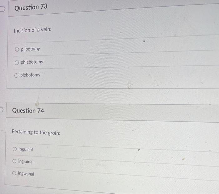 D Question 71 Select The Correct Meaning For The Following Suffixes Graphy O Process Of Recording Instrument For Reco 2