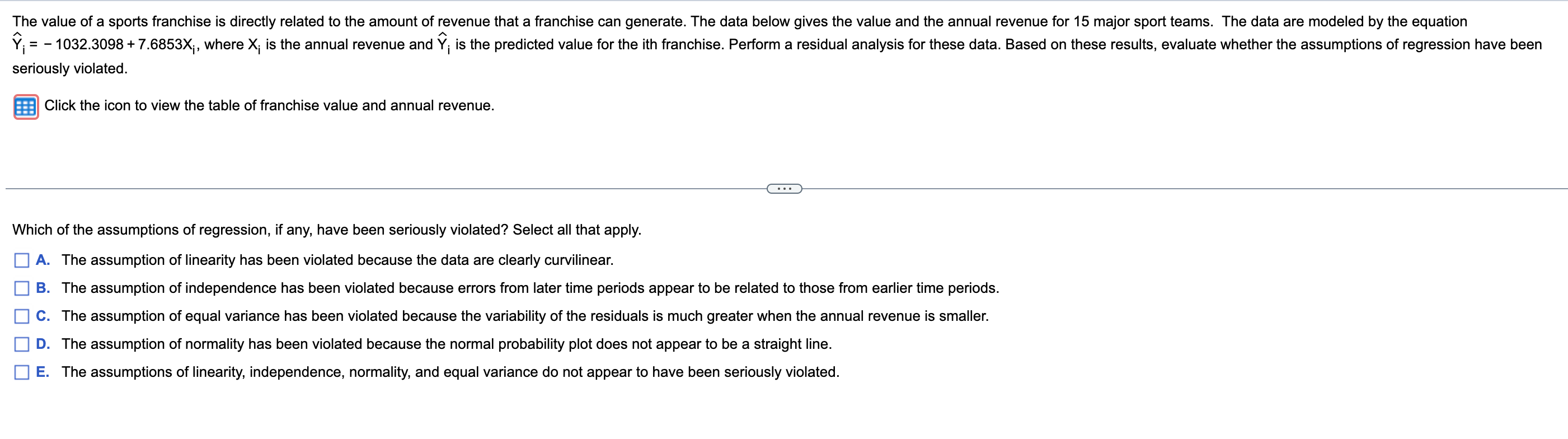 The Value Of A Sports Franchise Is Directly Related To The Amount Of Revenue That A Franchise Can Generate The Data Bel 1
