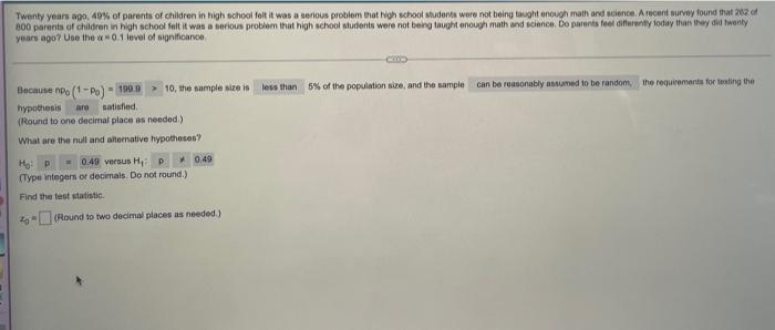 Twenty Years Ago 40 Of Parents Of Children In High School Felt It Was A Serious Problem That High School Students Were 1