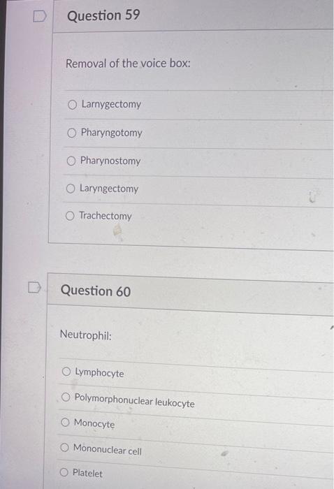 D Question 51 Death O Neur O Nephr O Neutr O Nucle O Necr O Question 52 Select The Correct Meaning For The Following Su 5