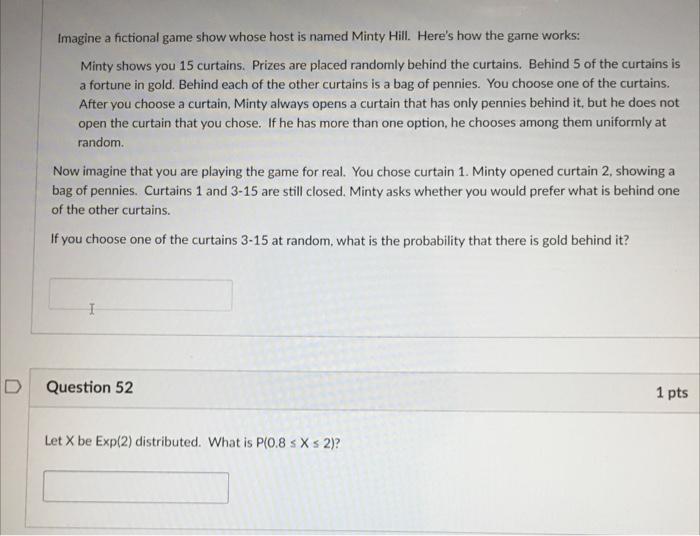 Imagine A Fictional Game Show Whose Host Is Named Minty Hill Here S How The Game Works Minty Shows You 15 Curtains Pr 1