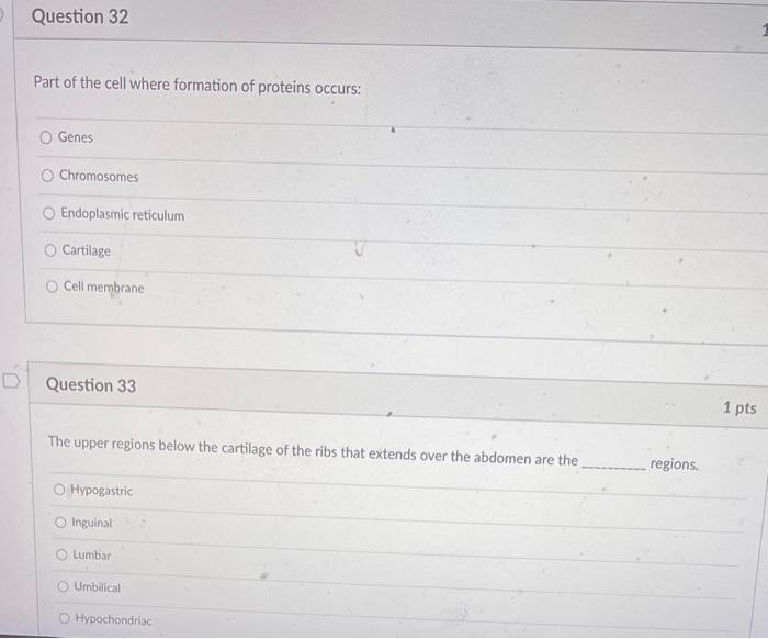 Question 30 1 Pts Select The Term That Is Spelled Correctly Endocrine Gland At The Base Of The Brain Pitiutary Pituita 2