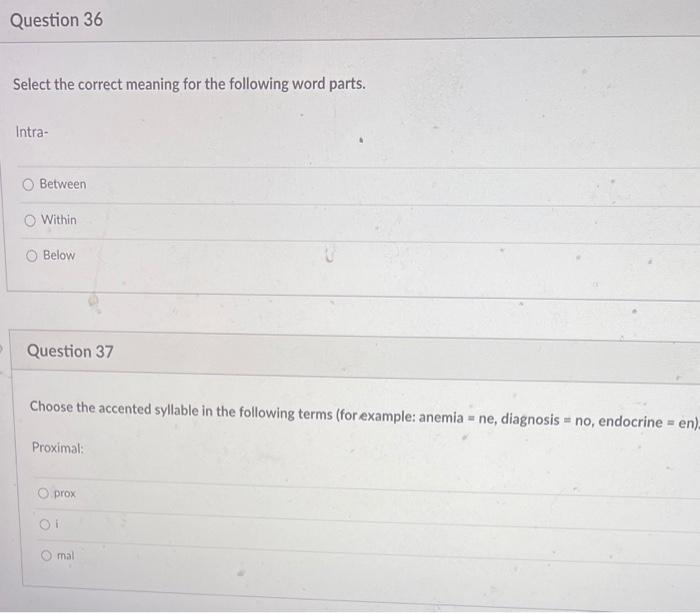 Question 30 1 Pts Select The Term That Is Spelled Correctly Endocrine Gland At The Base Of The Brain Pitiutary Pituita 4