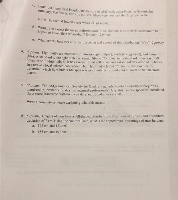 Written Homework Assignment 3 Sections 3 2 3 3 Math 138 Statistics Directions On A Separate Sheet Of Paper Write Out 2