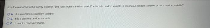 Determine Whether The Value Is A Discrete Random Variable Continuous Random Variable Or Not A Random Variable A The 3