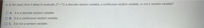 Determine Whether The Value Is A Discrete Random Variable Continuous Random Variable Or Not A Random Variable A The 4