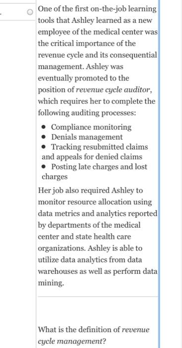 One Of The First On The Job Learning Tools That Ashley Learned As A New Employee Of The Medical Center Was The Critica 1