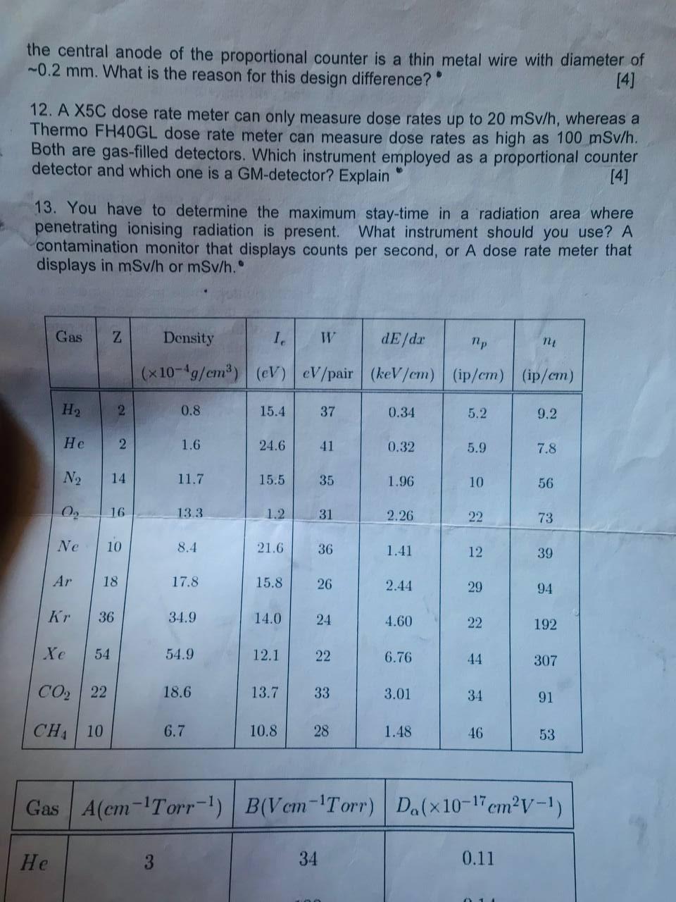 The Central Anode Of The Proportional Counter Is A Thin Metal Wire With Diameter Of 0 2 Mm What Is The Reason For This 1