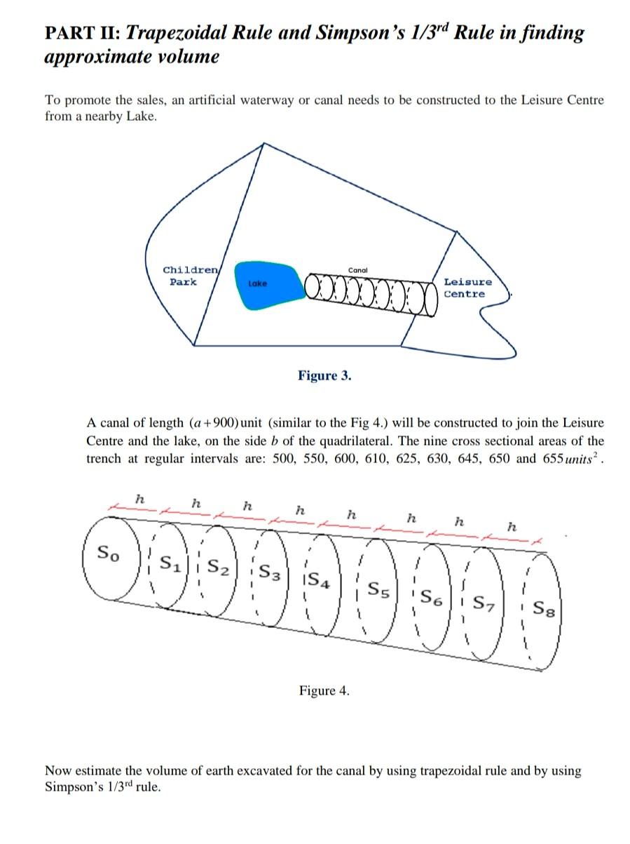 Part Ii Trapezoidal Rule And Simpson S 1 3rd Rule In Finding Approximate Volume To Promote The Sales An Artificial Wat 1