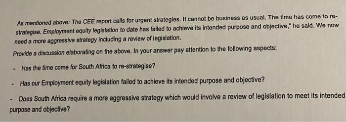30 Marks Section A Read The Following Facts And Answer All Questions That Follow Minister Says South Africa Will Intr 2
