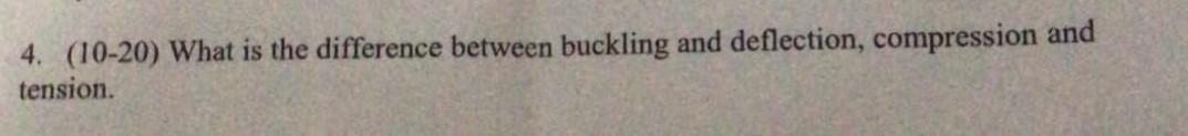 4 10 20 What Is The Difference Between Buckling And Deflection Compression And Tension 1