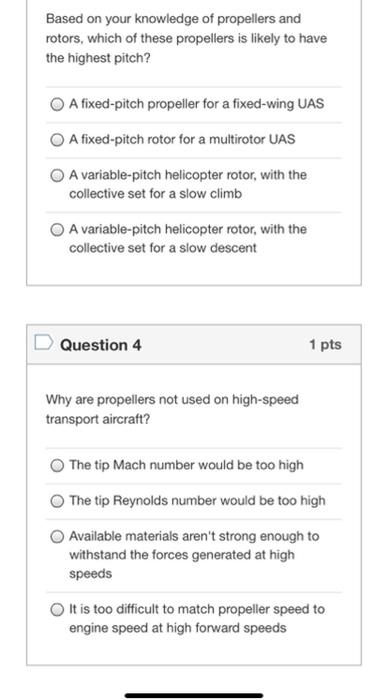 Based On Your Knowledge Of Propellers And Rotors Which Of These Propellers Is Likely To Have The Highest Pitch A Fixed 1