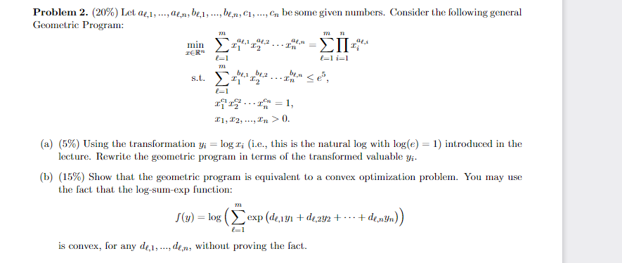 M N Problem 2 20 Let Ae 1 Aen Be 1 Ben C Cn Be Some Given Numbers Consider The Following General 1