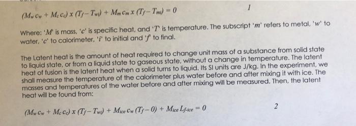 Report Form Date Material Of Calorimeter Aluminant Specific Heat Of Callimeter 0 9434 Specific Heat Dala Taken From Vi 5