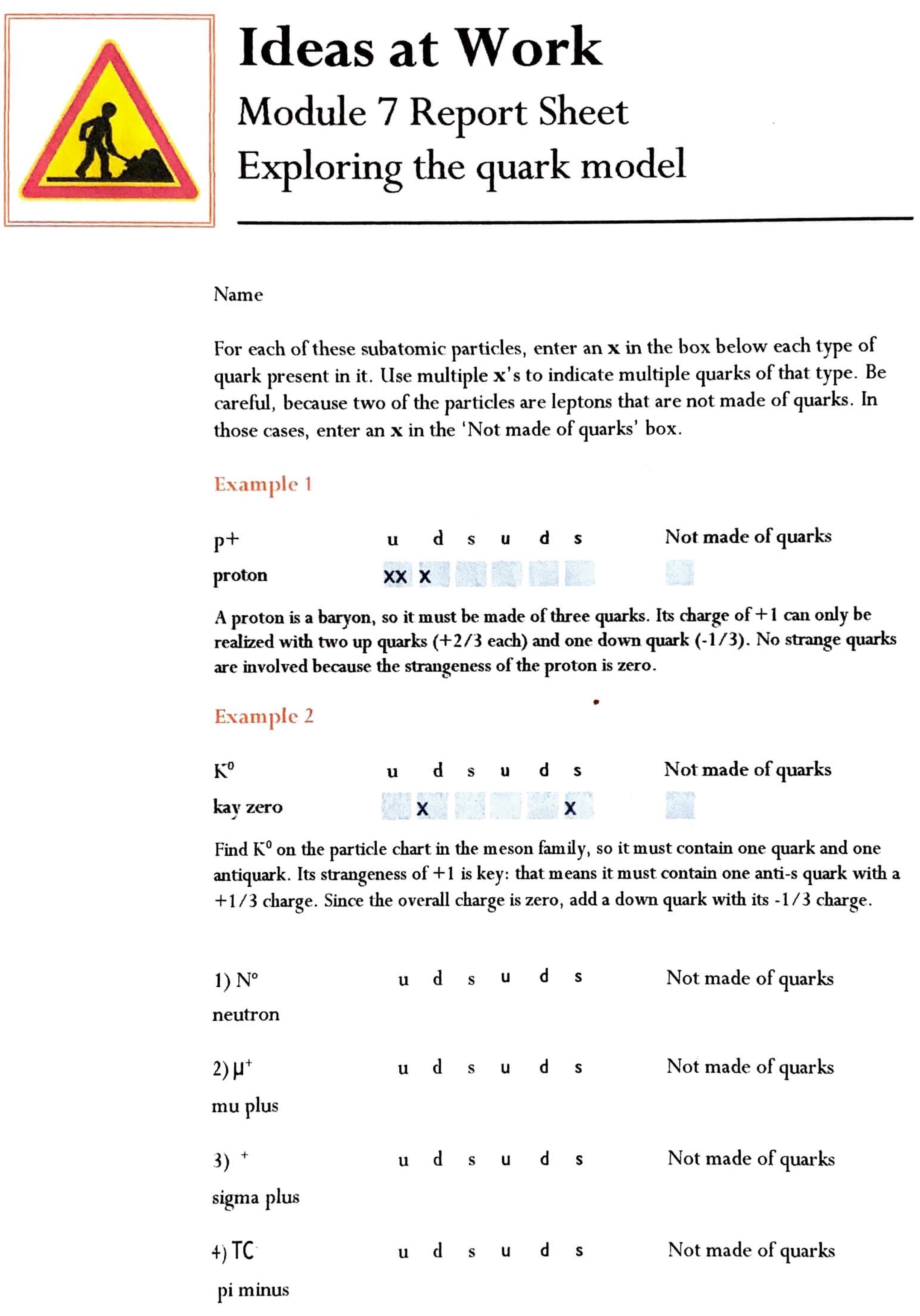 Exploring The Quark Model Please Help As Soon As Possible And Give Explanations If You Can Thank You So Much 3