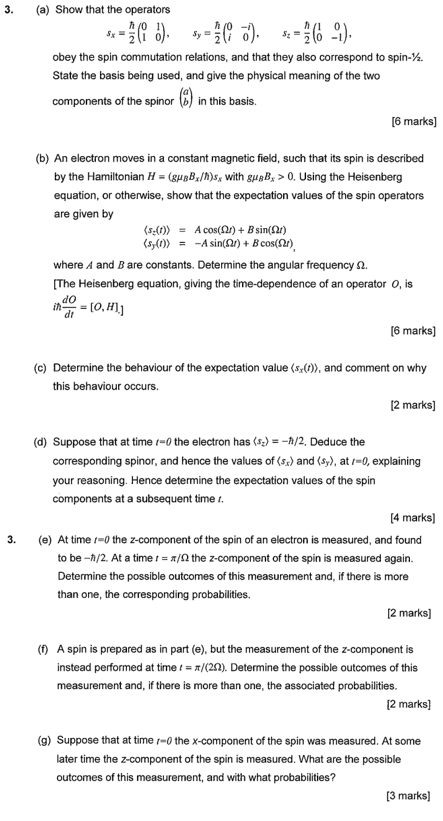 A Show That The Operators 2 15 Y 2 15 1 1 2 6 9 Obey The Spin Commutation Relations And That They 1