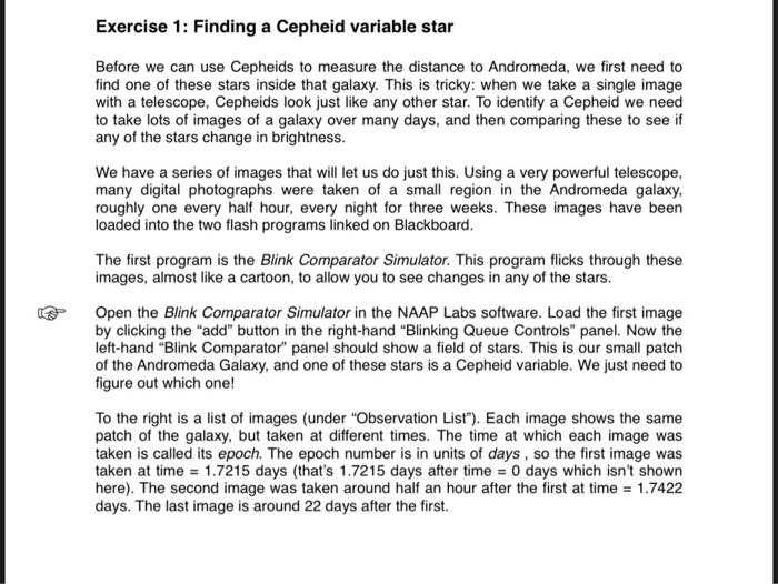 Exercise 1 Finding A Cepheid Variable Star Before We Can Use Cepheids To Measure The Distance To Andromeda We First Ne 1