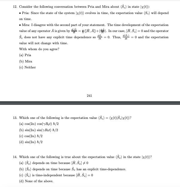 12 Consider The Following Conversation Between Pria And Mira About S In State X T Pria Since The State Of The 1