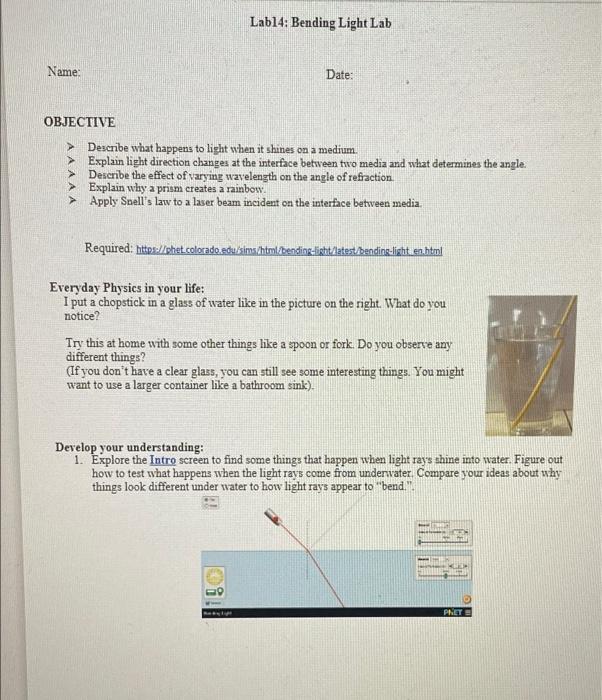 Need Help I Have No Data Https Phet Colorado Edu Sims Html Bending Light Latest Bending Light En Html 1