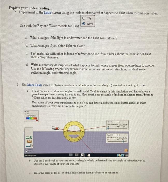 Need Help I Have No Data Https Phet Colorado Edu Sims Html Bending Light Latest Bending Light En Html 2