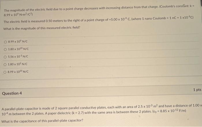 The Magnitude Of The Electric Field Due To A Point Charge Decreases With Increasing Distance From That Charge Coulomb 1
