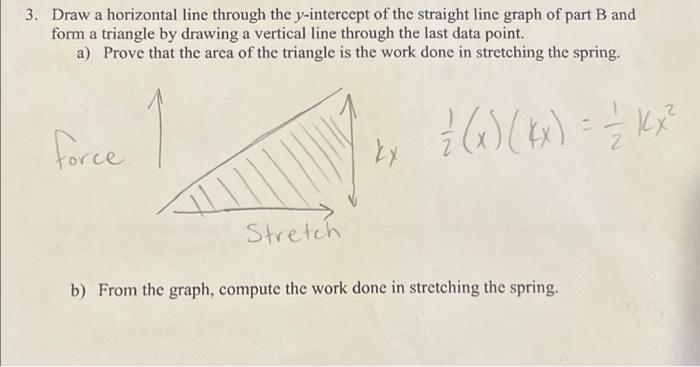 3 Draw A Horizontal Line Through The Y Intercept Of The Straight Line Graph Of Part B And Form A Triangle By Drawing A 1