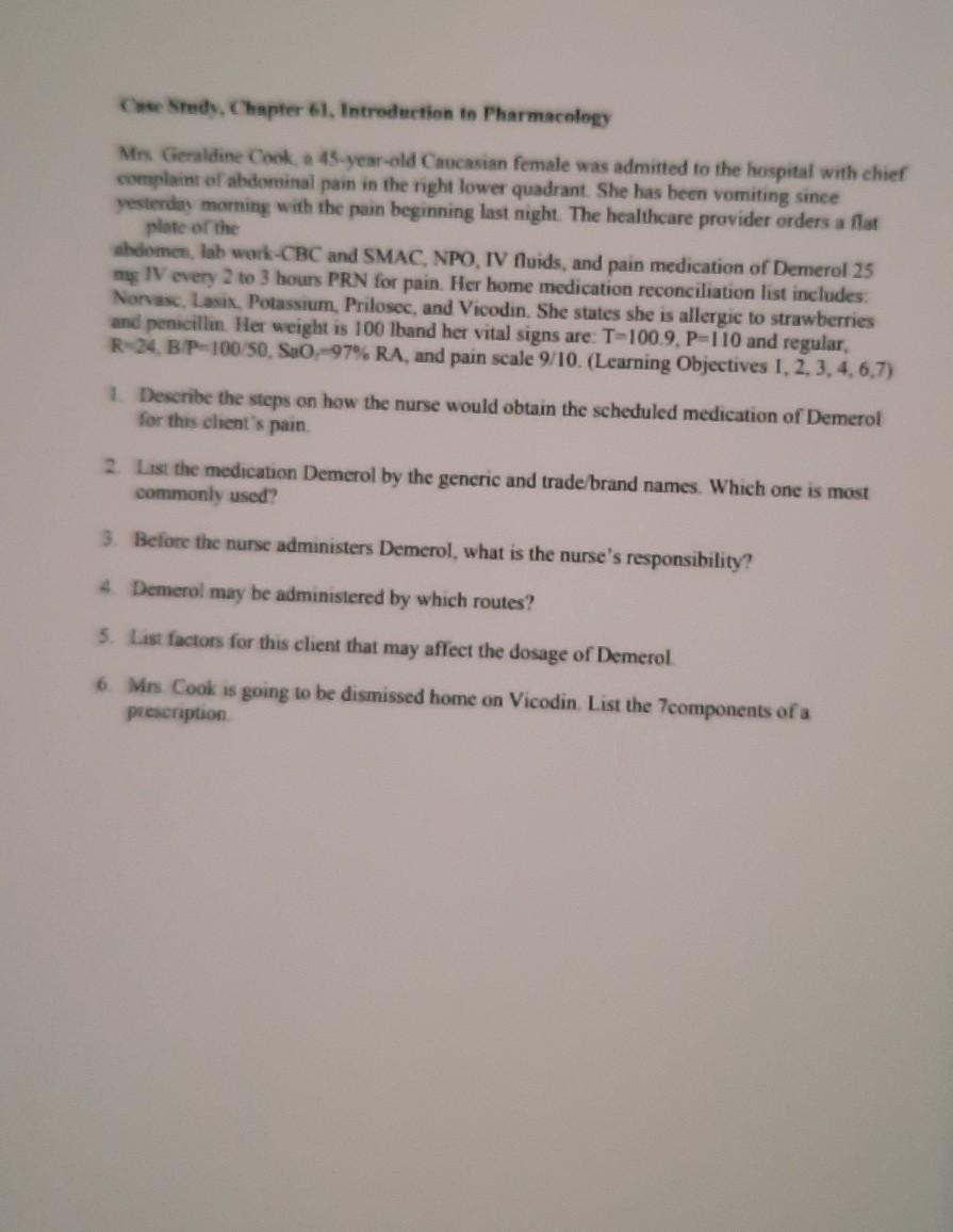 Case Study Chapter 64 Administration Of Injectable Medications Mr Johnny Woll A 40 Year Old Native American Male Was 5