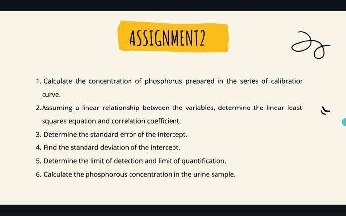 Assignment2 A Series Of Standard Calibration Solutions Were Prepared In 100 Ml Volumetric Flask By Reacting Standard Sol 2