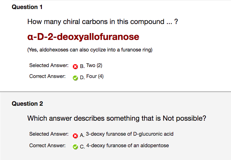 Question 1 How Many Chiral Carbons In This Compound A D 2 Deoxyallofuranose Yes Aldohexoses Can Also Cyclize Int 1
