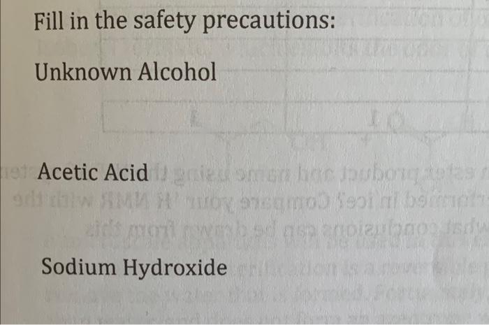 Fill In The Safety Precautions Non Unknown Alcohol Smen Hoc Joubong To Tes Hoy Como Seot Ni Beampth Its Montrewebed Ge 1