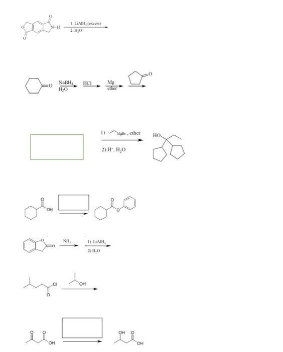 Provide The Product Or Reactant For The Following Transformations Ch Oh H N 1 Laih 28 0 Pyridine Kha H N Oh H 1 Memyb 2