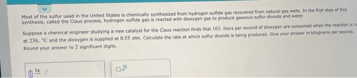 Most Of The Sulfur Used In The United States Is Chemically Synthesized From Hydrogen Sulfide Gas Recovered From Natural 1