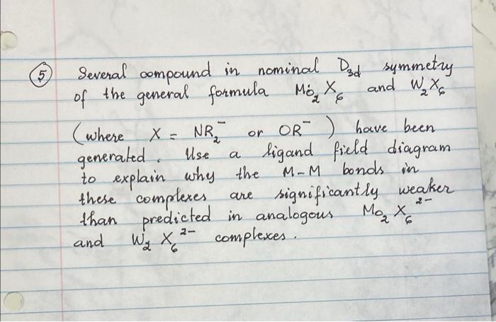 5 X Nr Several Compound In Nominal Dad Symmetry Of The General Formula Mo Xe And W X Where X Or Or Have Been Genera 1