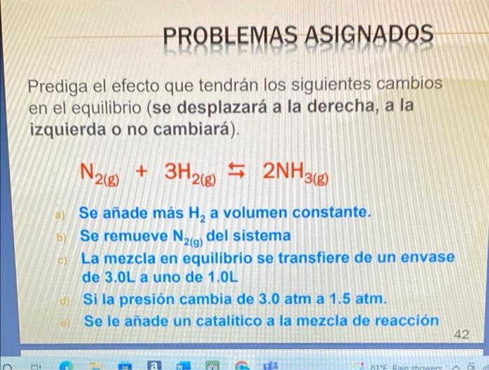 A More H Is Added At Constant Volume B N2 Is Removed From The System C The Equilibrium Mixture Is Transferred From 1