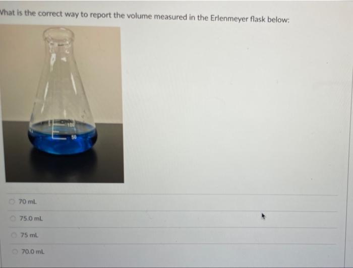 What Is The Correct Way To Report The Volume Measured In The Graduated Cylinder Below 5 200 Ml 5 20 Ml 5 2 Ml 5 3 Ml W 3