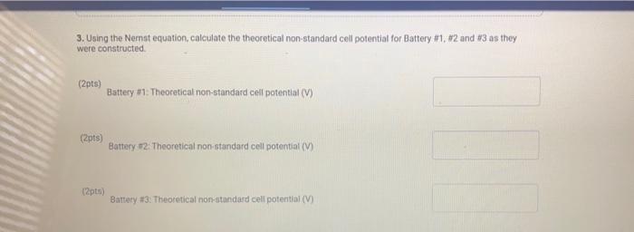 Part 1 Data Summary 1pt Battery 1 Anode Concentration M Battery 1 Cathode Concentration M Battery 1 Cell Vol 7