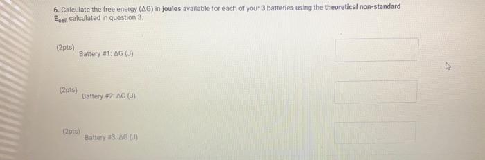 Part 1 Data Summary 1pt Battery 1 Anode Concentration M Battery 1 Cathode Concentration M Battery 1 Cell Vol 11