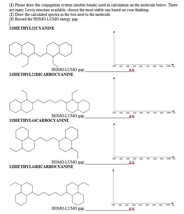 1 Please Draw The Conjugation System Double Bonds Used In Calculation On The Molecule Below There Are Many Lewis St 1