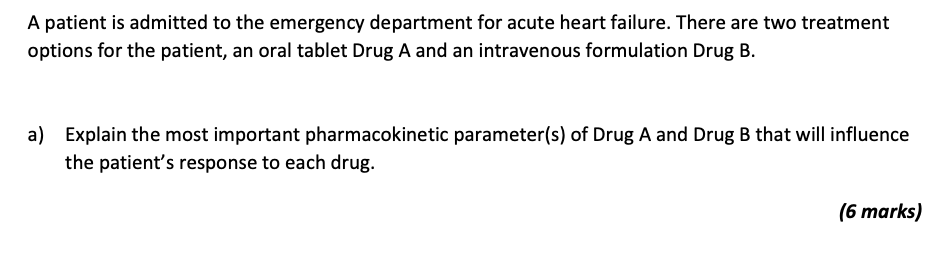 A Patient Is Admitted To The Emergency Department For Acute Heart Failure There Are Two Treatment Options For The Patie 1
