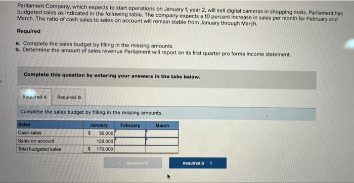Parliament Company Which Expects To Start Operations On January 1 Year 2 Will Sell Digital Cameras In Shopping Malls 1